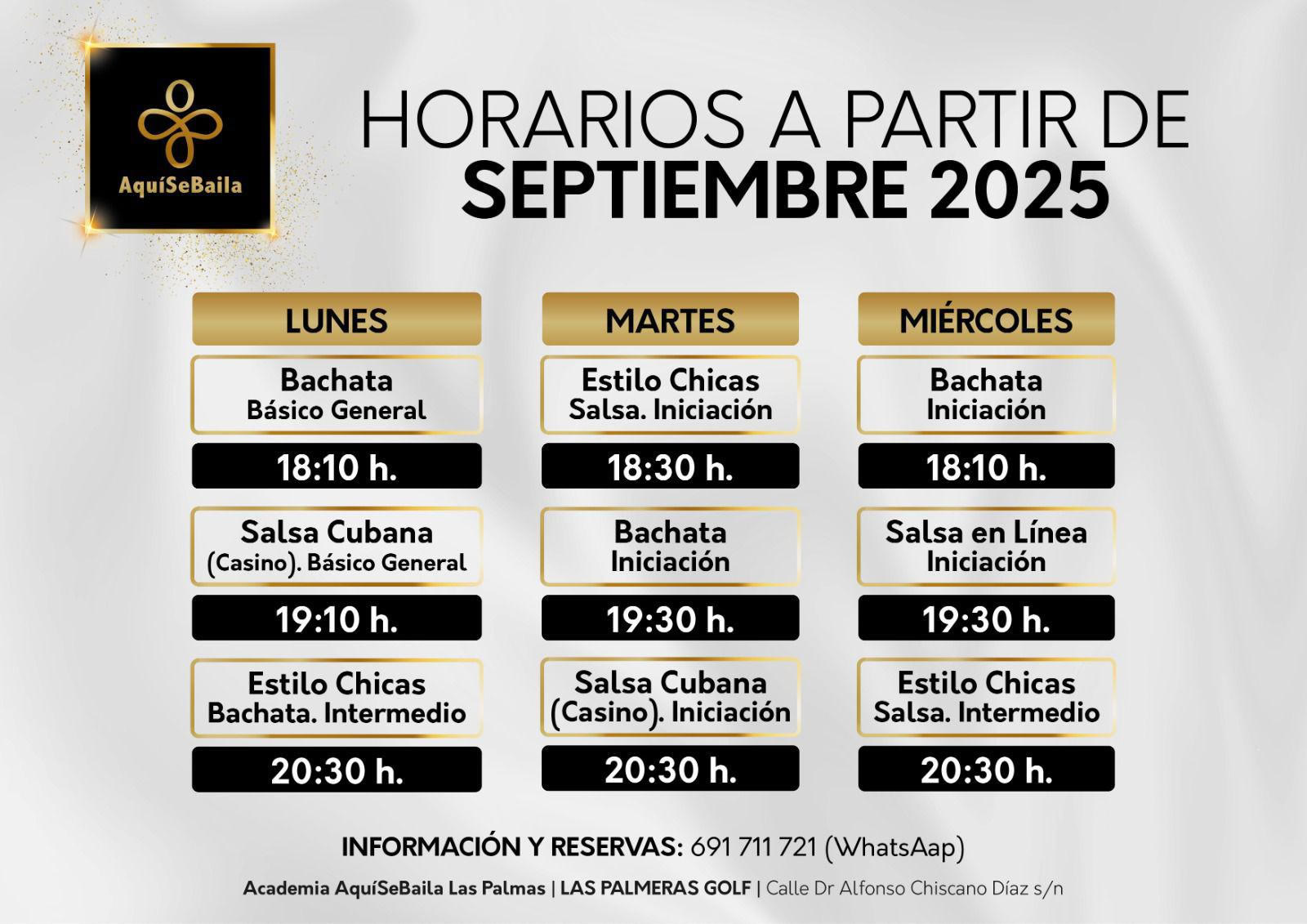 horarios aquisebaila